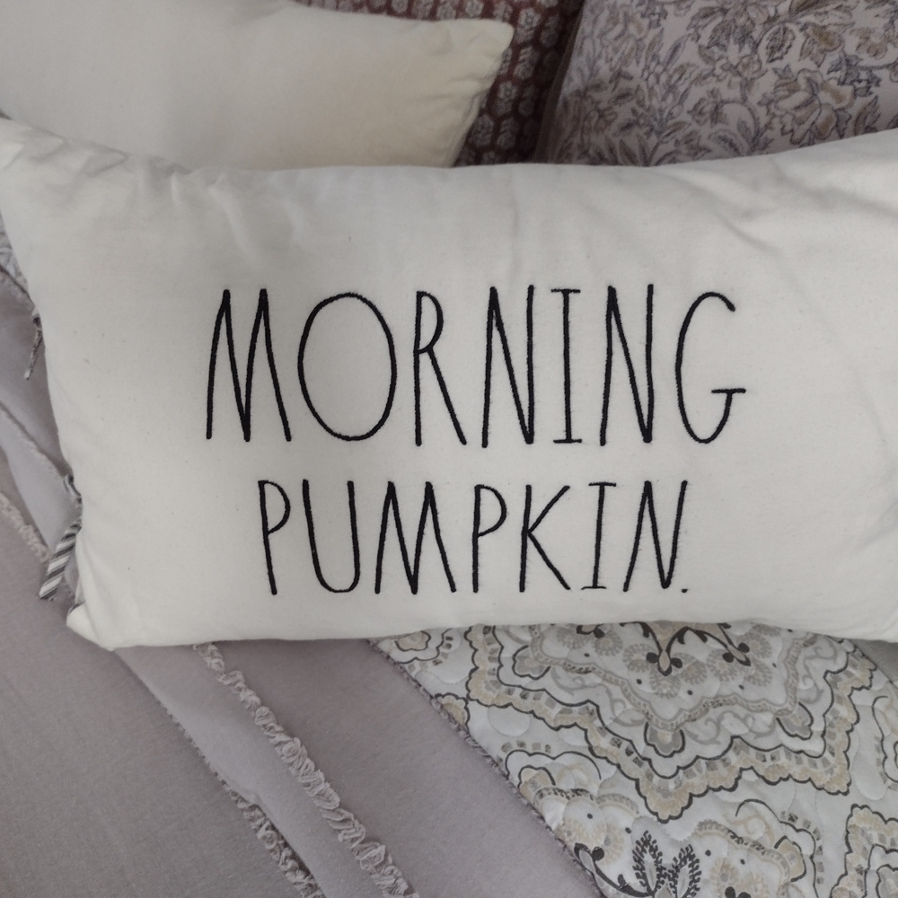 Rae Dunn Cream and Black Striped Pillow